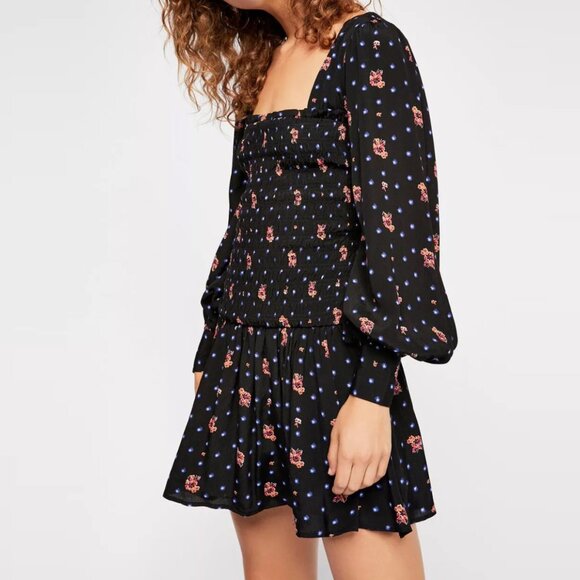 Free People | Two Faces Smocked Mini Dress - Picture 1 of 10